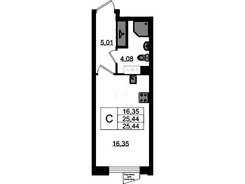 Квартира студия 25.44 м², 4/11 эт., ЖК «VEREN NORT Сертолово»